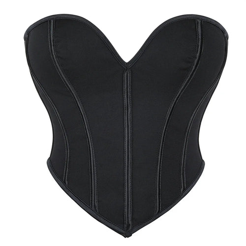Sexy Women Overbust Corsets Crop Tops Golden Printed Bustiers Lace Up