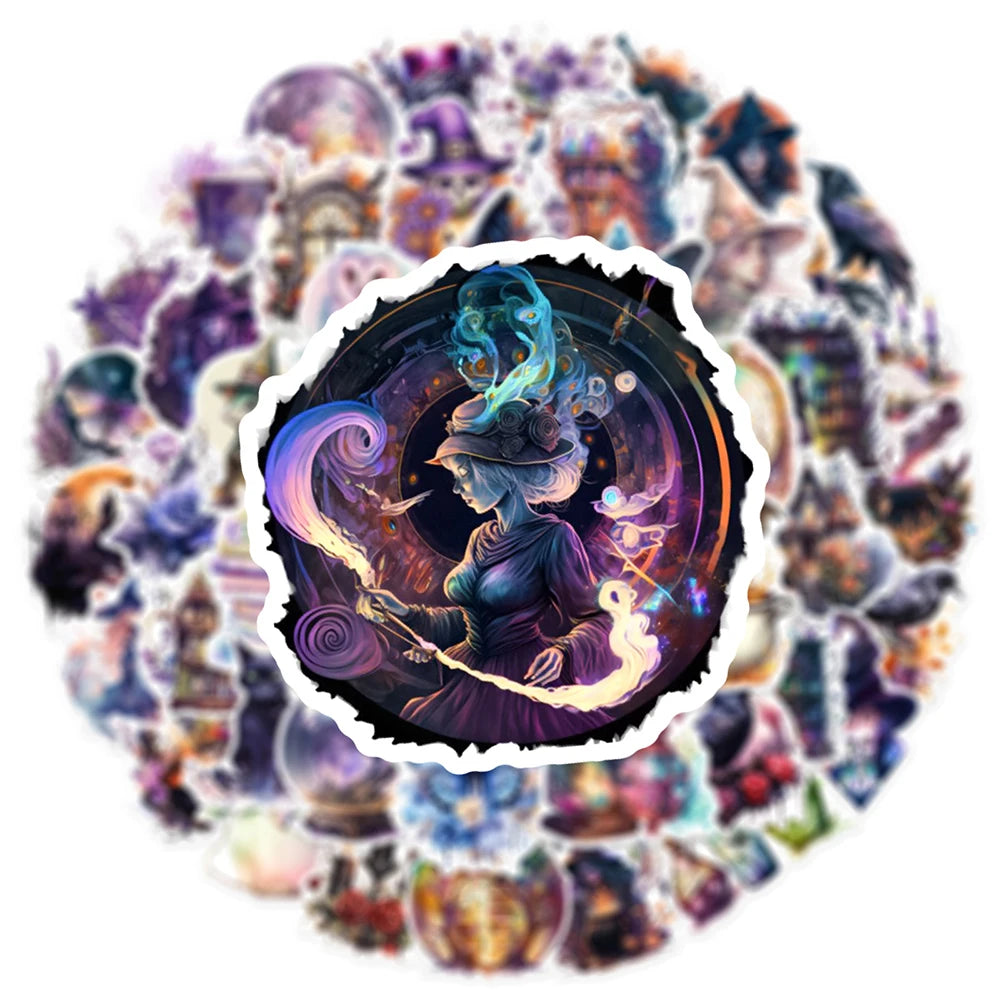 10/30/50pcs Art Gothic Magic Witch Aesthetic Cartoon Stickers