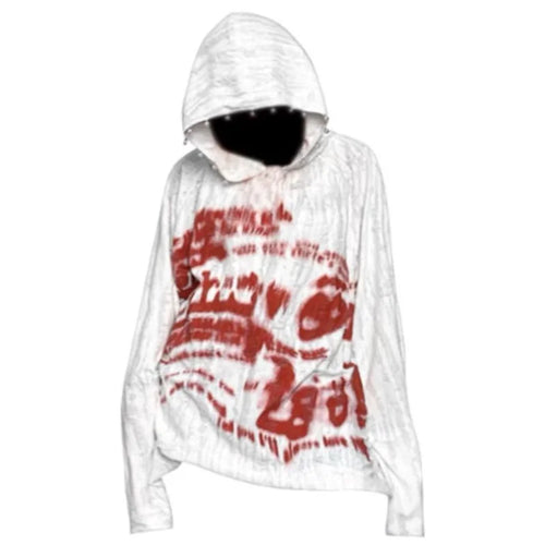 Autumn Fashion Gothic Clothing Grunge Top Y2K Dark Punk Hole Chic