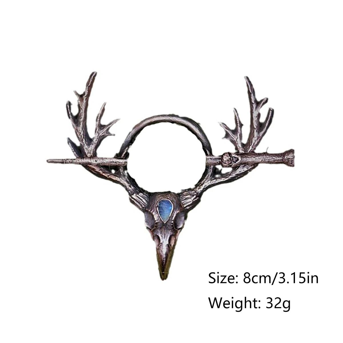 Gothic Retro Cow Skull Skeleton Moonstone Hair Clips Hairpins for