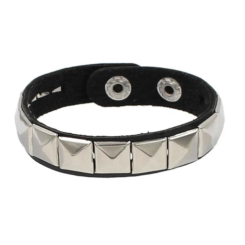 2024 New PU Leather Studded Bracelet Punk Bracelet Adjustable Goth