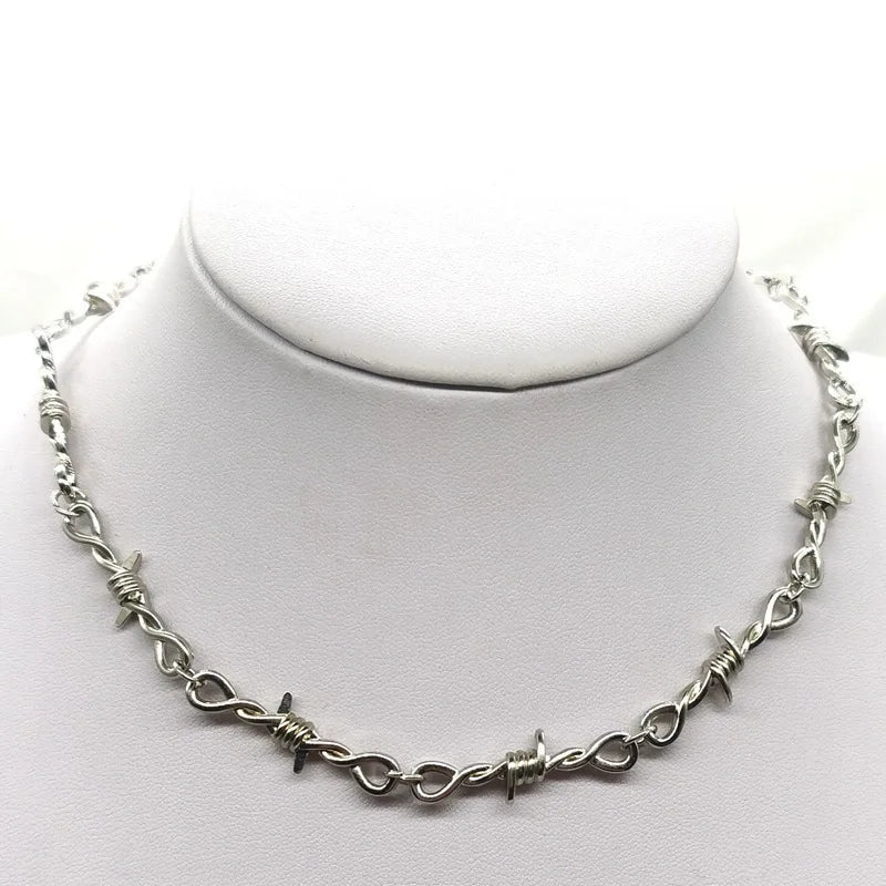 ZAKOL Fashion Iron Unisex Choker Necklace Women Hip-hop Gothic Punk