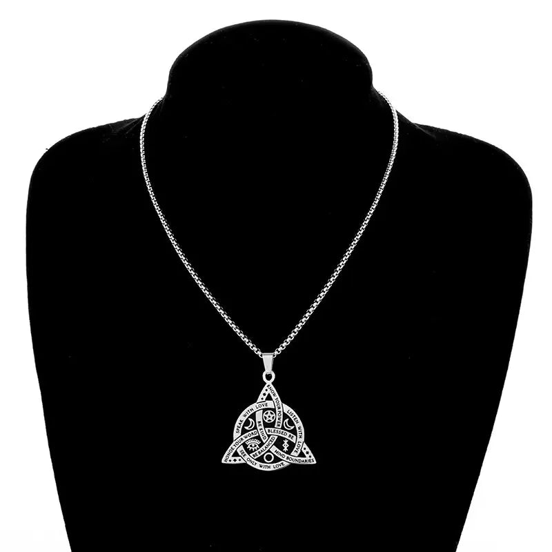 Stainless Steel Vintage Irish Celtic Trinity Knot Pendant Wiccan Witch