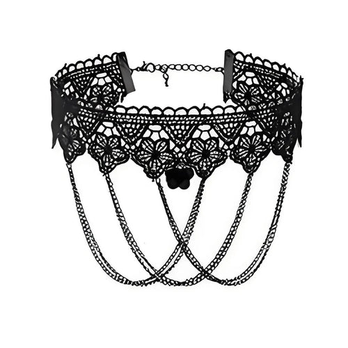 Lady Chokers Leaf Tassel Women Neck Jewelry Accessory Girl Lace Gothic
