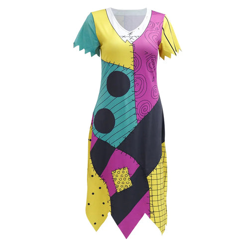 Halloween Anime Movie Sally Cosplay Dress Party Set Costume Christmas