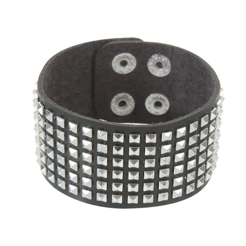 2024 New PU Leather Studded Bracelet Punk Bracelet Adjustable Goth