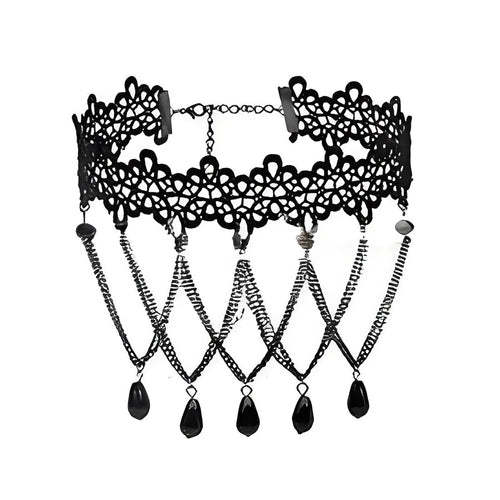 Lady Chokers Leaf Tassel Women Neck Jewelry Accessory Girl Lace Gothic