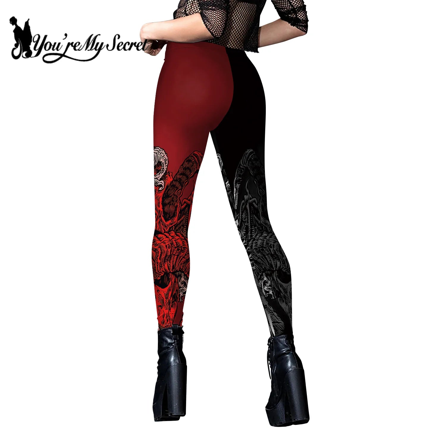 [You're My Secret] Halloween Skeleton Print Legging Punk Women Legging