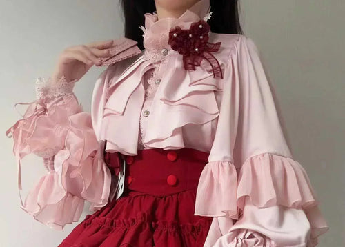 Gothic Style Batwing Sleeve Shirt Women Lolita Loose Spring Autumn