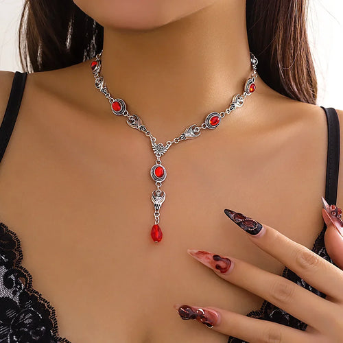 Punk Goth Black Velvet Choker Necklaces Gothic Style Rope Women Neck