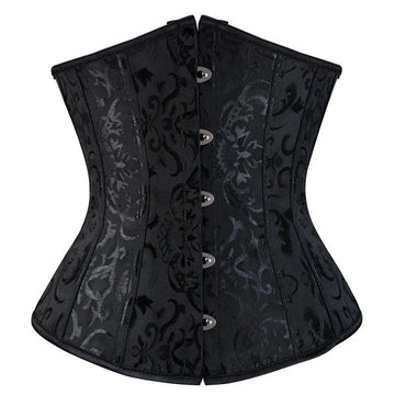 Women Gothic Sexy Satin Underbust Corset Bustier Waist Cincher