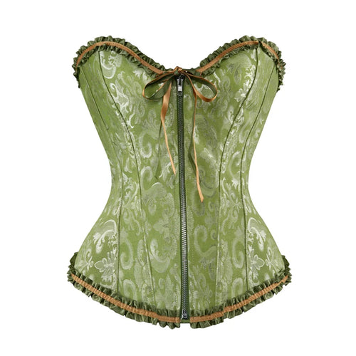 Corsets Bustiers Sexy Top Blouse with Zipper Red and Black Corset