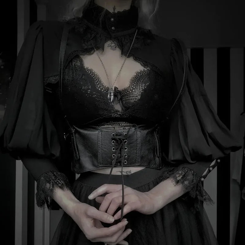 Gothic Lantern Sleeve Smock High Street Sexy Black Winter Long Sleeve