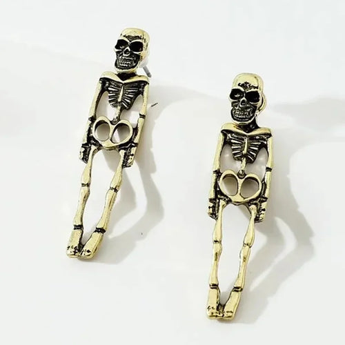 New Halloween Skull Skeleton Drop Earrings for Women Fashion Trend