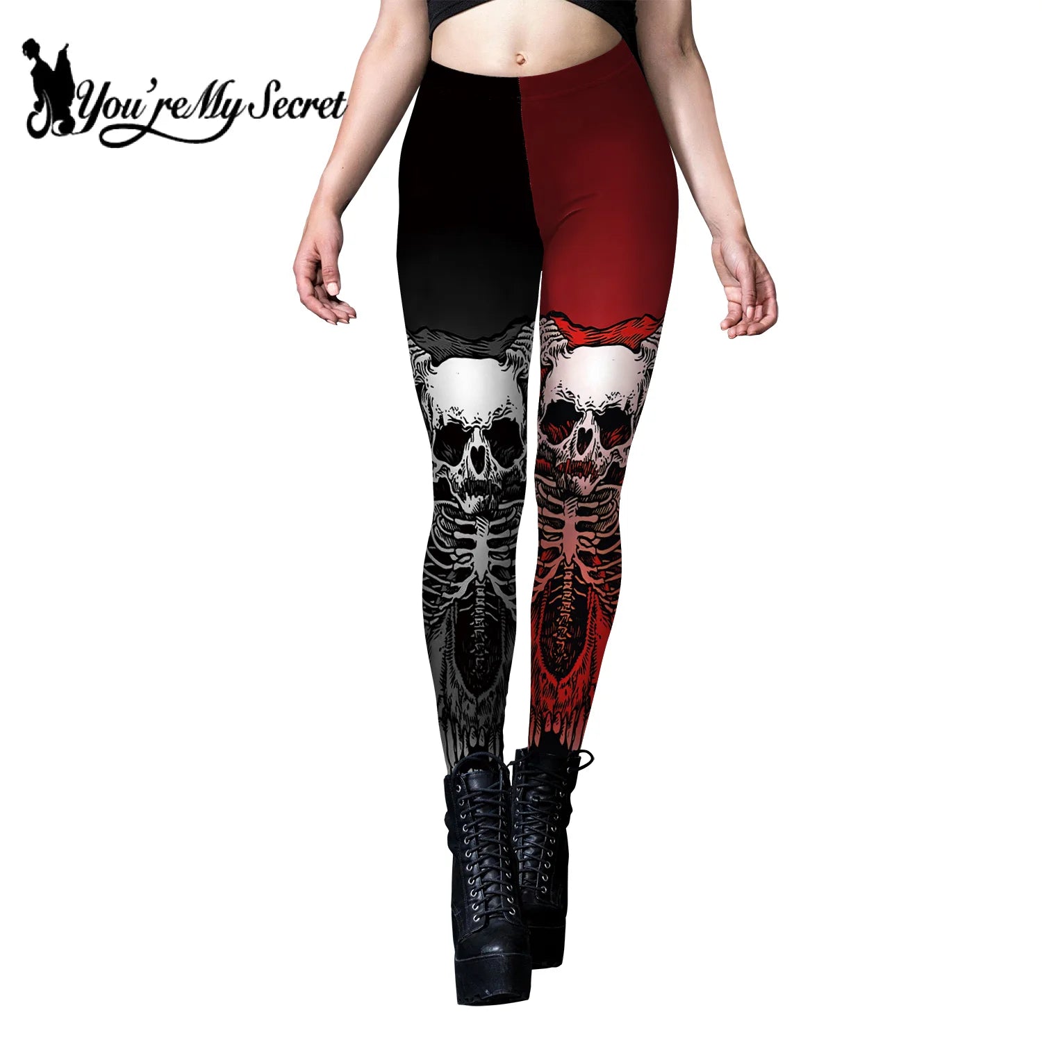 [You're My Secret] Halloween Skeleton Print Legging Punk Women Legging
