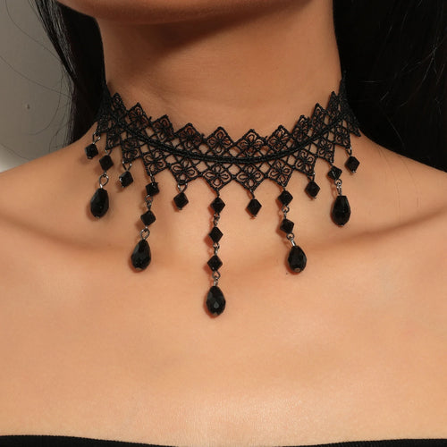 Lady Chokers Leaf Tassel Women Neck Jewelry Accessory Girl Lace Gothic