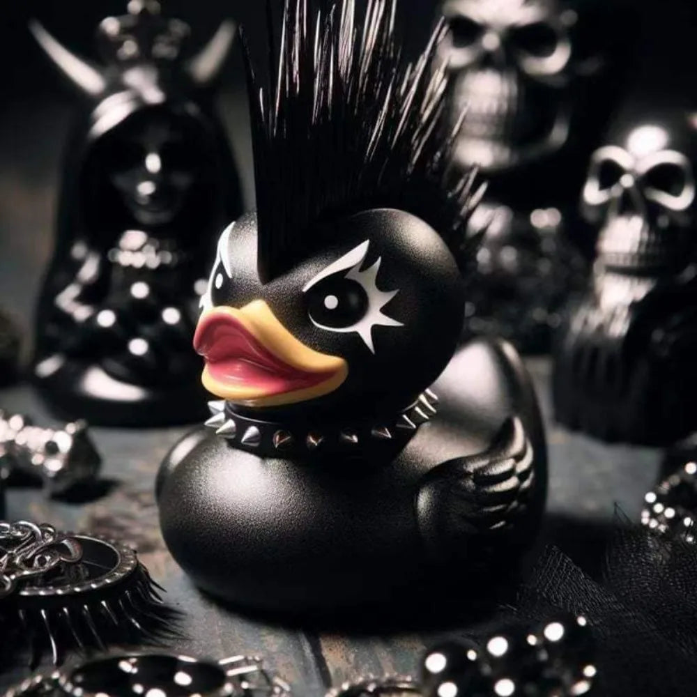 Duck Gothic punk duck, novelty duck decorated with Halloween