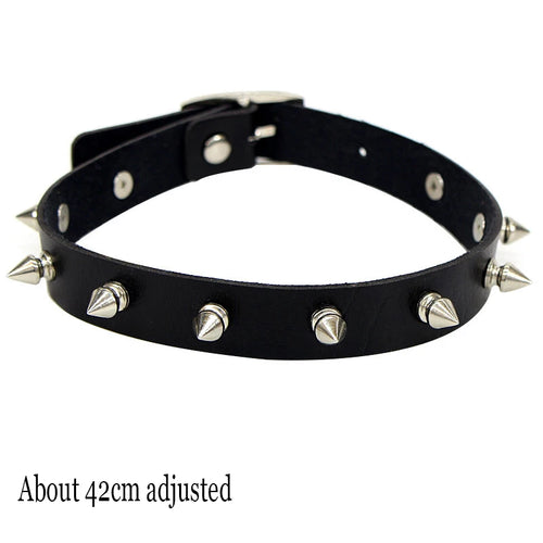 Woman Black Punk Choker Collar Necklace Sexy PU Leather Heart Lock Key