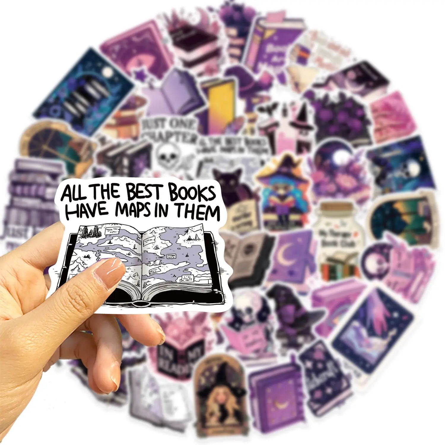 10/50pcs Purple Gothic Witch Bookish Stickers Smutty Dark Romance