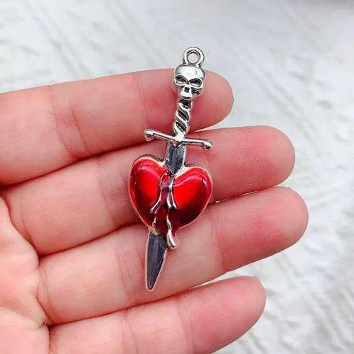 10pcs Mixed Silver Plated Enamel New Gothic Style Sacred Heart Alloy