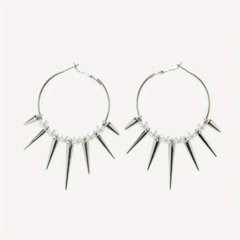 1 Pair Punk Minimalist Dark Gothic Style, Multiple Tapered Spikes