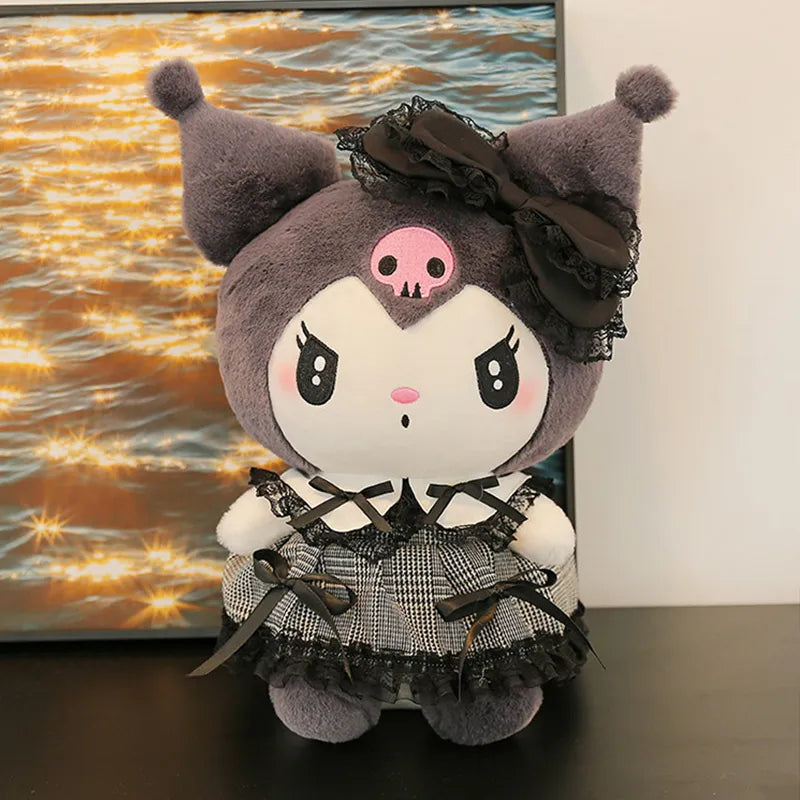 Sanrio Black Kuromi Mymelody Plush Stuffed Dolls Kawaii Cartoon Sofa