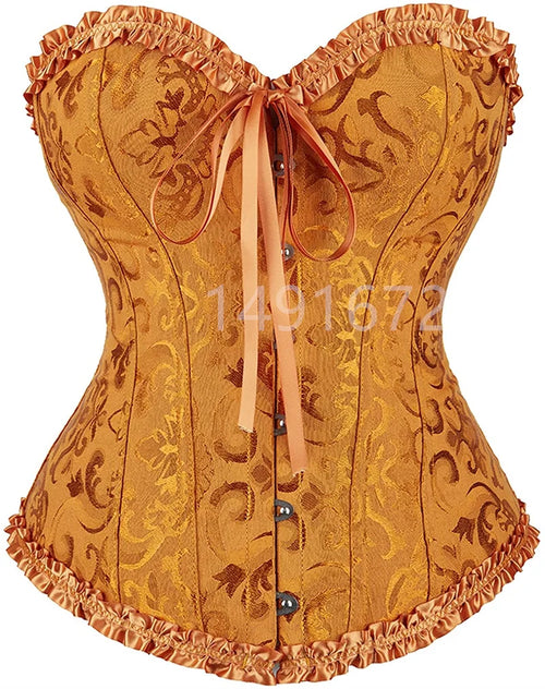 Corset Top Bustier Yellow Sexy Women's Plus Size Overbust Corselet