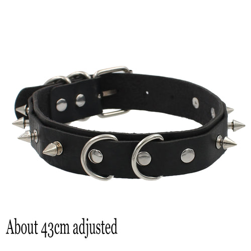 Woman Black Punk Choker Collar Necklace Sexy PU Leather Heart Lock Key