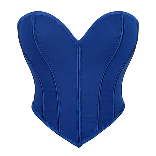 Sexy Women Overbust Corsets Crop Tops Golden Printed Bustiers Lace Up