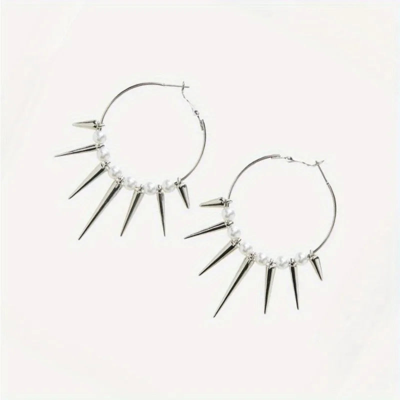 1 Pair Punk Minimalist Dark Gothic Style, Multiple Tapered Spikes