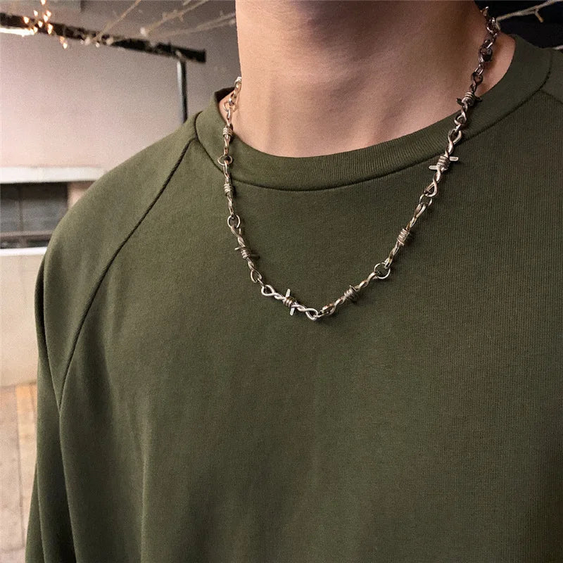 ZAKOL Fashion Iron Unisex Choker Necklace Women Hip-hop Gothic Punk
