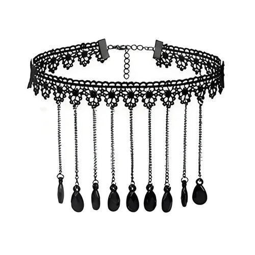 Lady Chokers Leaf Tassel Women Neck Jewelry Accessory Girl Lace Gothic