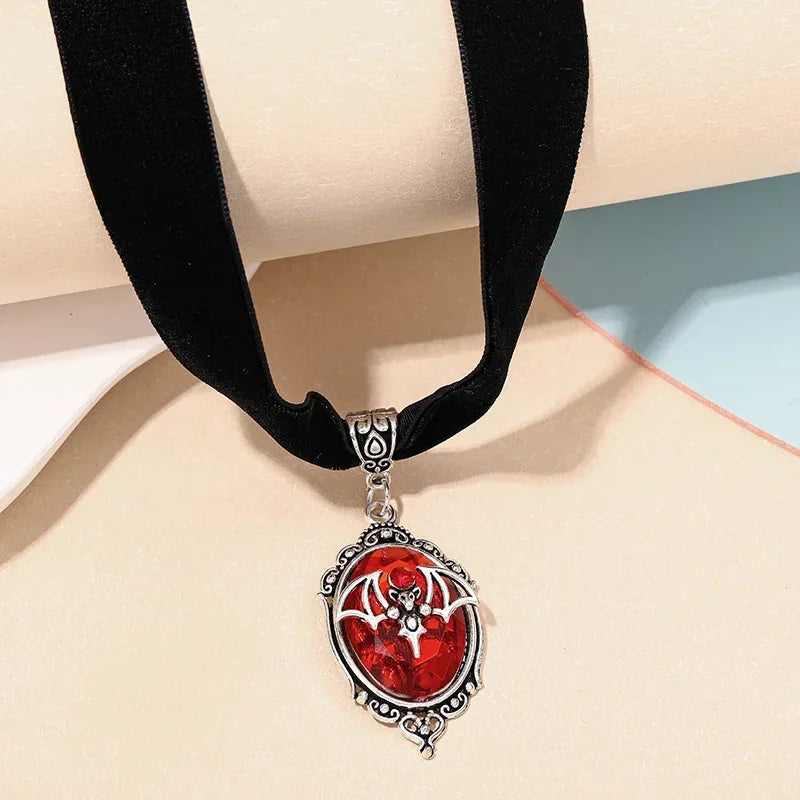 Punk Goth Black Velvet Choker Necklaces Gothic Style Rope Women Neck
