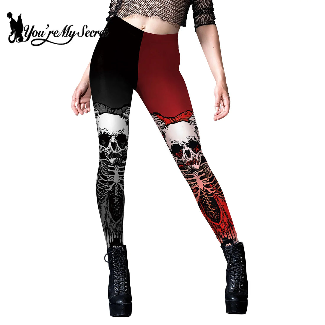 [You're My Secret] Halloween Skeleton Print Legging Punk Women Legging