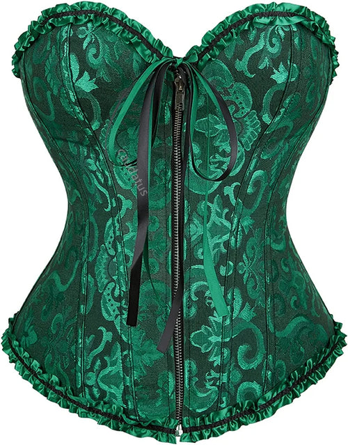 Corsets Bustiers Sexy Top Blouse with Zipper Red and Black Corset