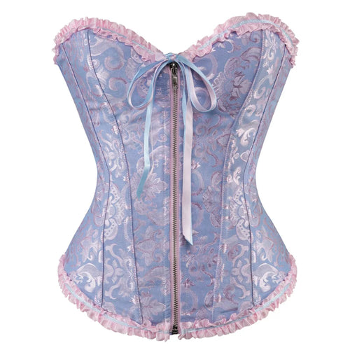 Corsets Bustiers Sexy Top Blouse with Zipper Red and Black Corset