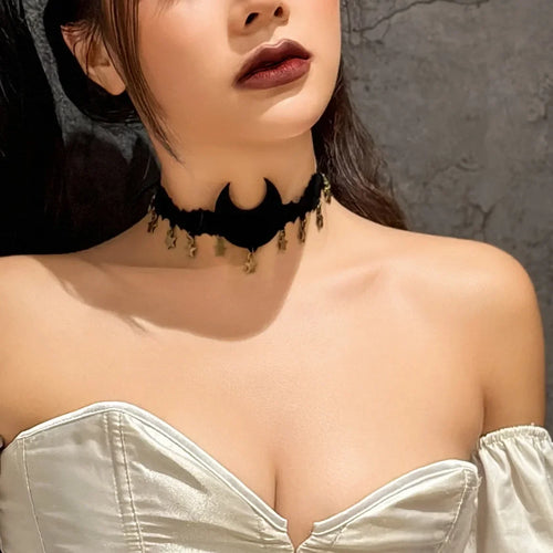 Punk Goth Black Velvet Choker Necklaces Gothic Style Rope Women Neck