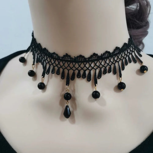 Lady Chokers Leaf Tassel Women Neck Jewelry Accessory Girl Lace Gothic