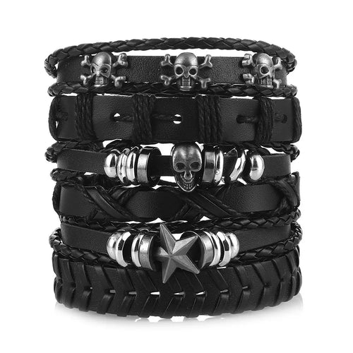 Fashion Bracelet Viking  Bracelet For Men Hand Bracelets Woven Skull