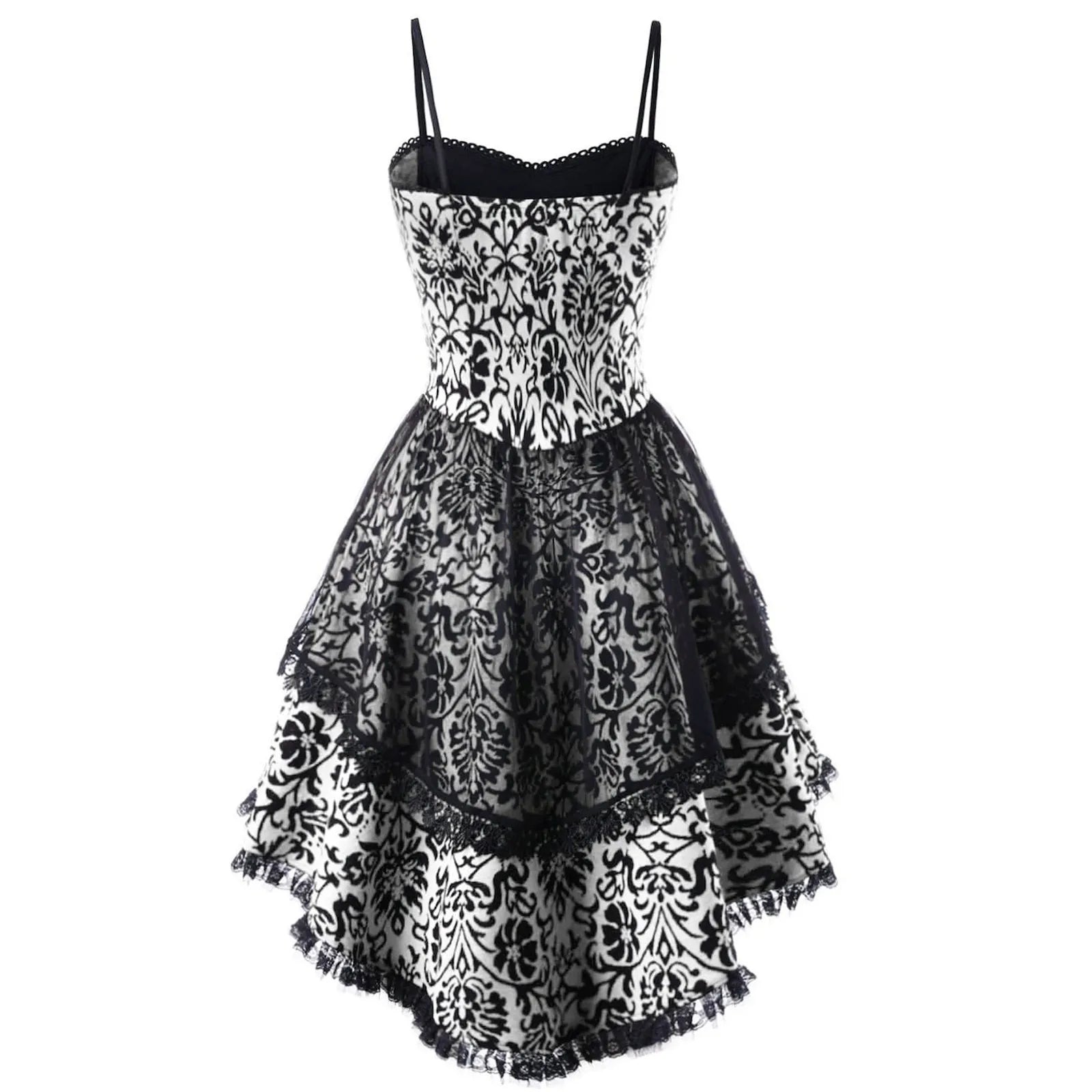 Gothic Lace Cami Dress For Women Vintage Lace Up Party  Sleeveless
