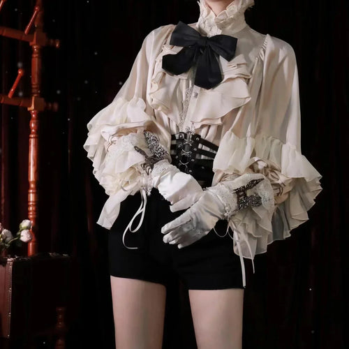 Gothic Style Batwing Sleeve Shirt Women Lolita Loose Spring Autumn