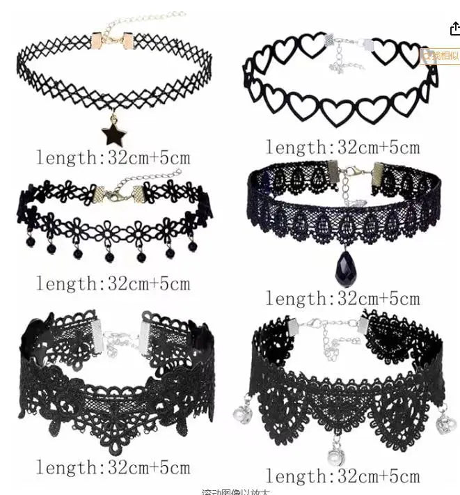 Lady Chokers Leaf Tassel Women Neck Jewelry Accessory Girl Lace Gothic