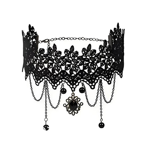 Lady Chokers Leaf Tassel Women Neck Jewelry Accessory Girl Lace Gothic