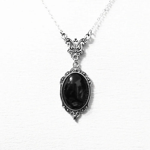 Gothic Blood Red Quartz Charm Necklace Oval Pendant Necklace For Women