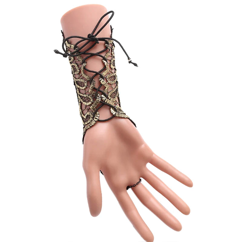 1pc Gothic Steampunk Lace Cuff Fingerless Glove Arm Warmer Bracelet