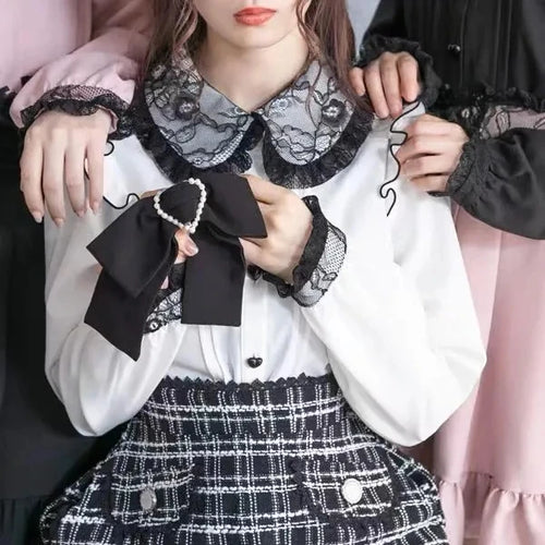 Japanese Gothic Lolita Ribbon Short Suspender plaid Skirt Girls Sweet