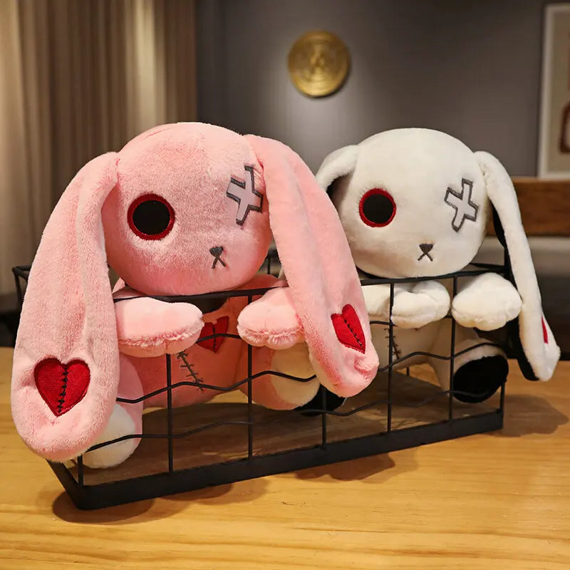 Spooky Gothic Bunny Stuffed Crazy Rabbit Plush Toys, Spooky Gothic