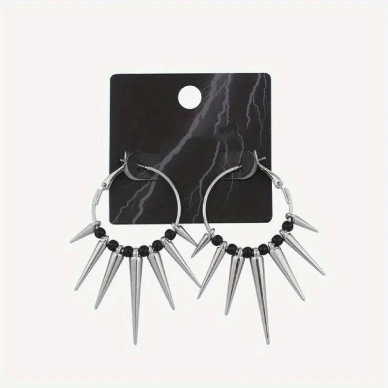 1 Pair Punk Minimalist Dark Gothic Style, Multiple Tapered Spikes