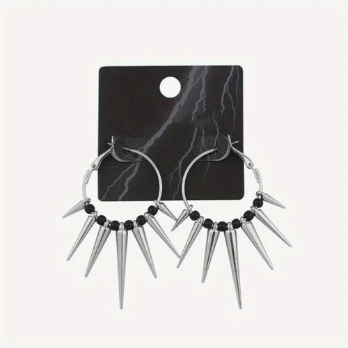 1 Pair Punk Minimalist Dark Gothic Style, Multiple Tapered Spikes
