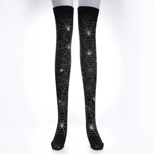 Skull Bat Gothic Dark Long Sexy Stockings Women spider Harajuku Emo